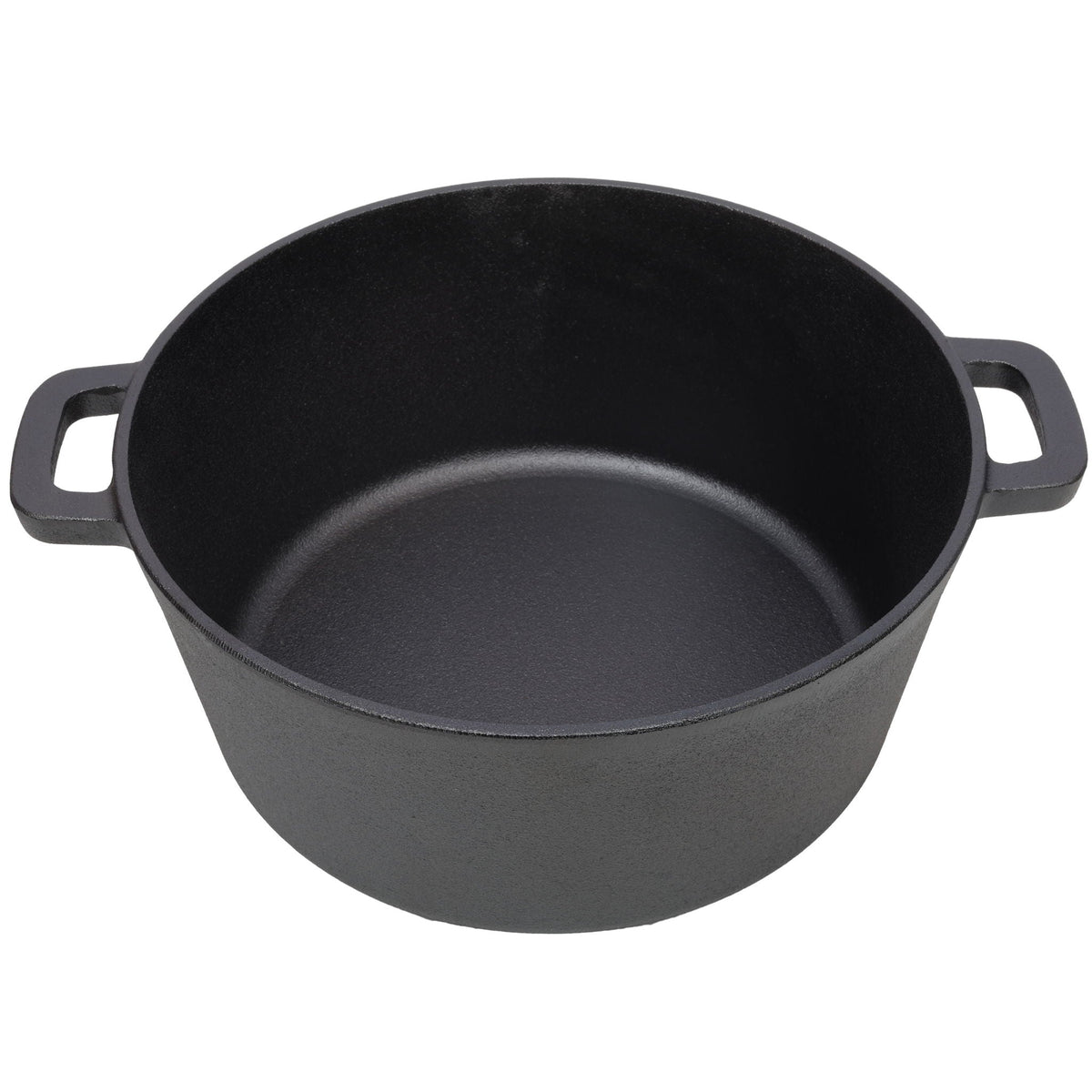 3 In 1 Pre-Seasoned Cast Iron Dutch Oven with Skillet Lid - Black