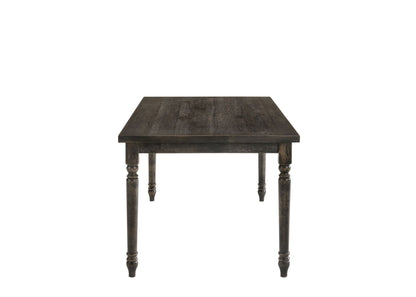 Weathered Gray 7 Piece Dining Room Set with Fabric Chairs - Gray