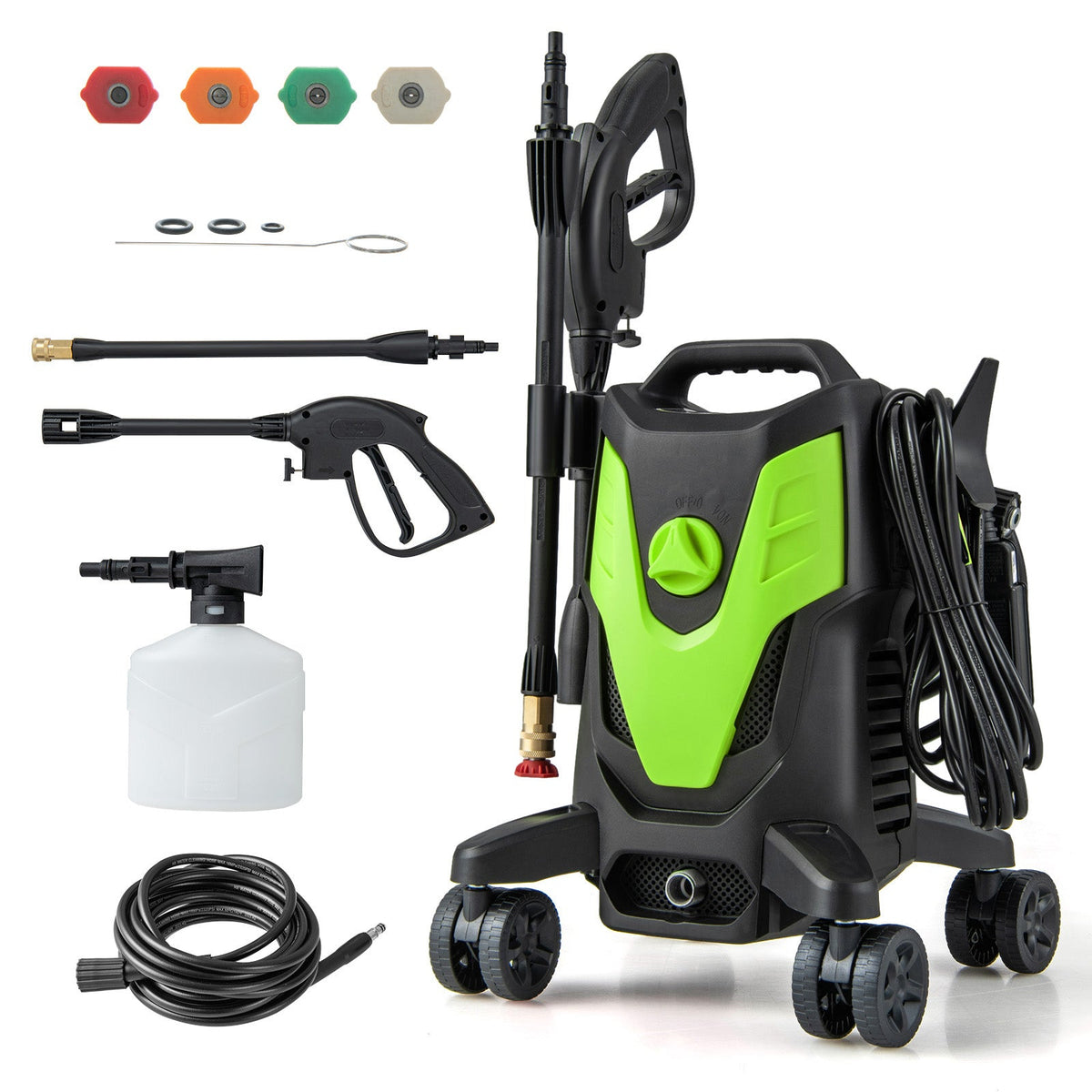 2400 PSI Electric Pressure Washer with 4 Universal Wheels