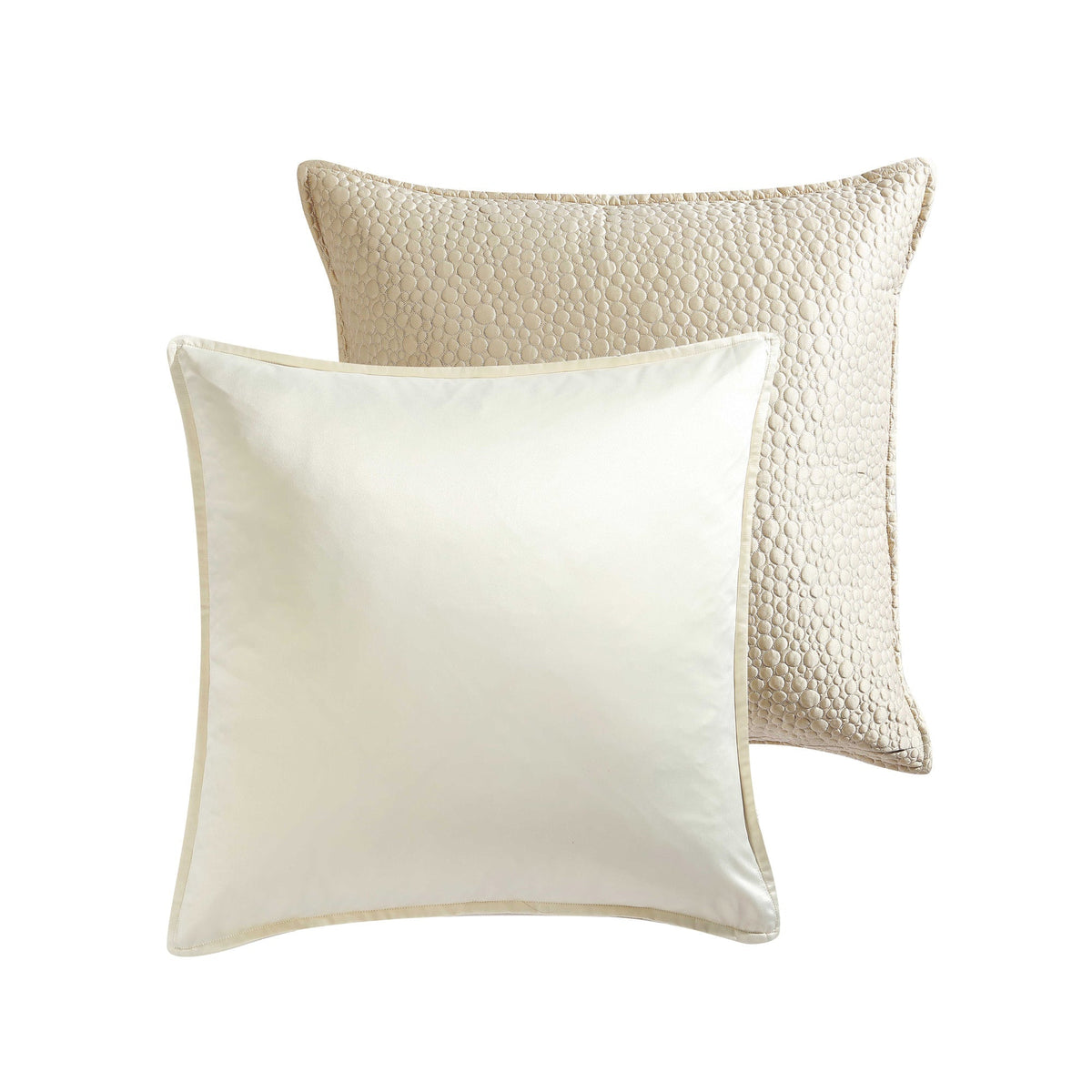 Rings 7 PC Reversible Matte Satin Comforter Set with Circle Quilting - Matte Satin