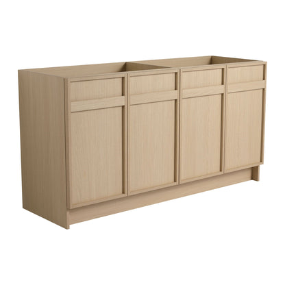 Modern Freestanding Bathroom Vanity with Soft Close Cabinet Doors - Light Brown