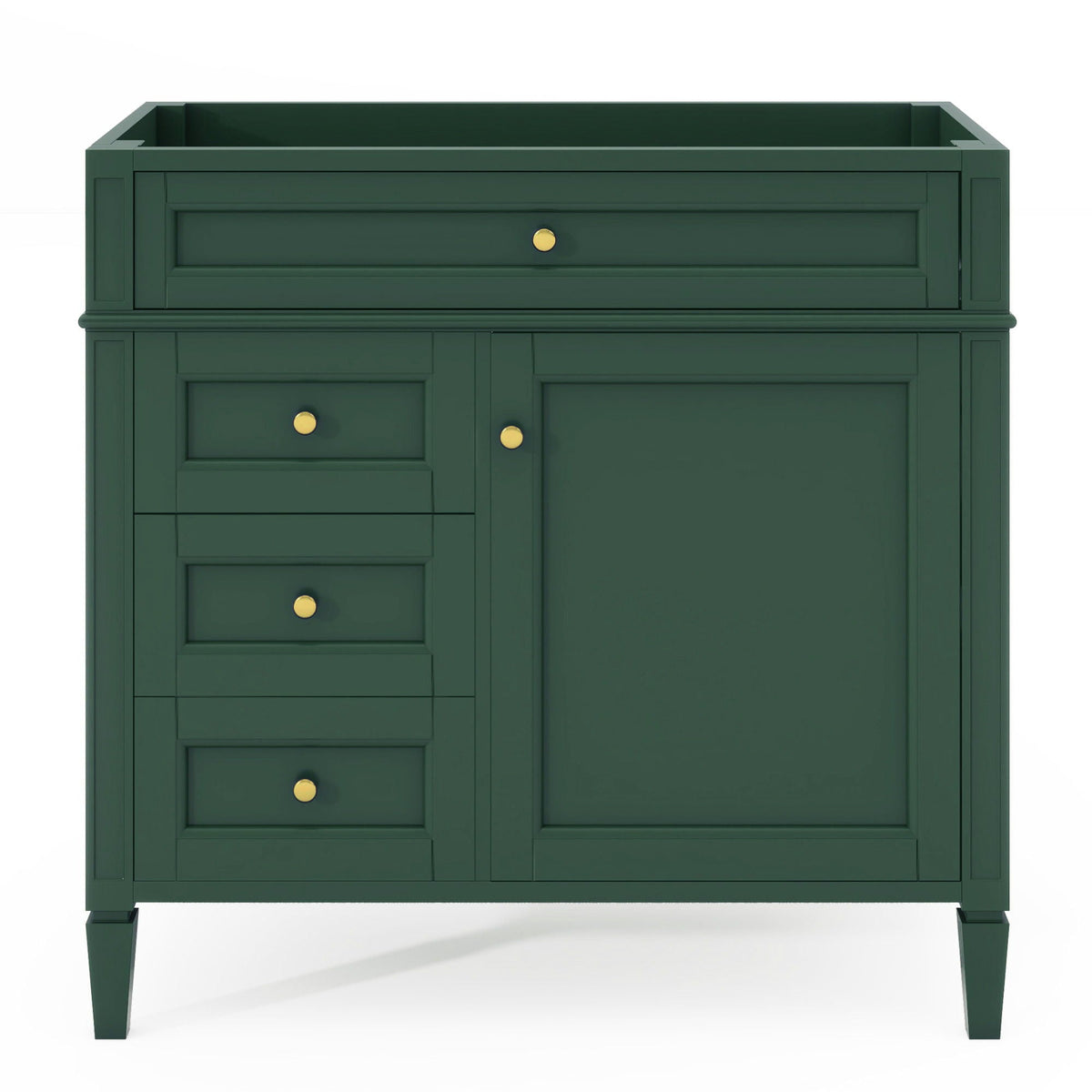 Bathroom Vanity with 2 Drawers and Tip-Out Storage - Multiple Colors