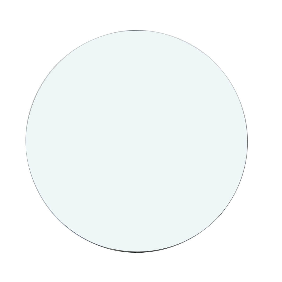 Round Tempered Glass Table Top with Durable Finish - White or Black