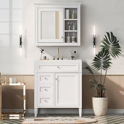 Bathroom Vanity with Medicine Cabinet and Storage - Multiple Colors