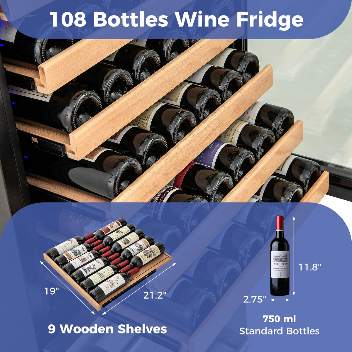 24 Inch Wine and Beverage Refrigerator with Independent Temperature Control-Sliver