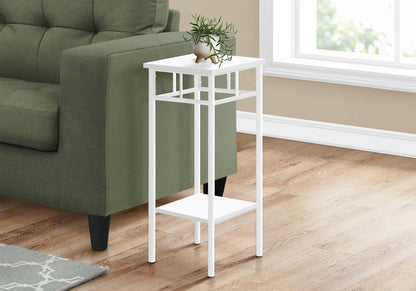 Square Accent Table with Wood Shelves - Black or White