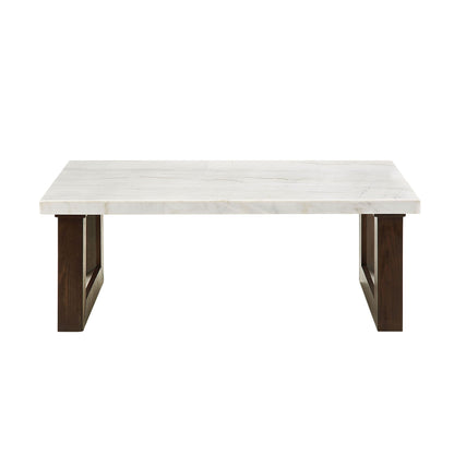 Edwyn Natural Marble Top End Table with Marble Top - White