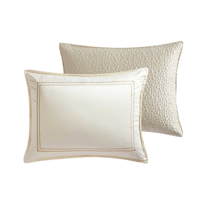 Rings 7 PC Reversible Matte Satin Comforter Set with Circle Quilting - Matte Satin