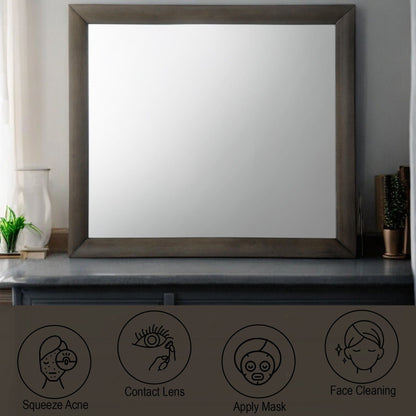 Contemporary Design Mirror with Modern Frame - Black, White, Dark Brown, Dark Gray