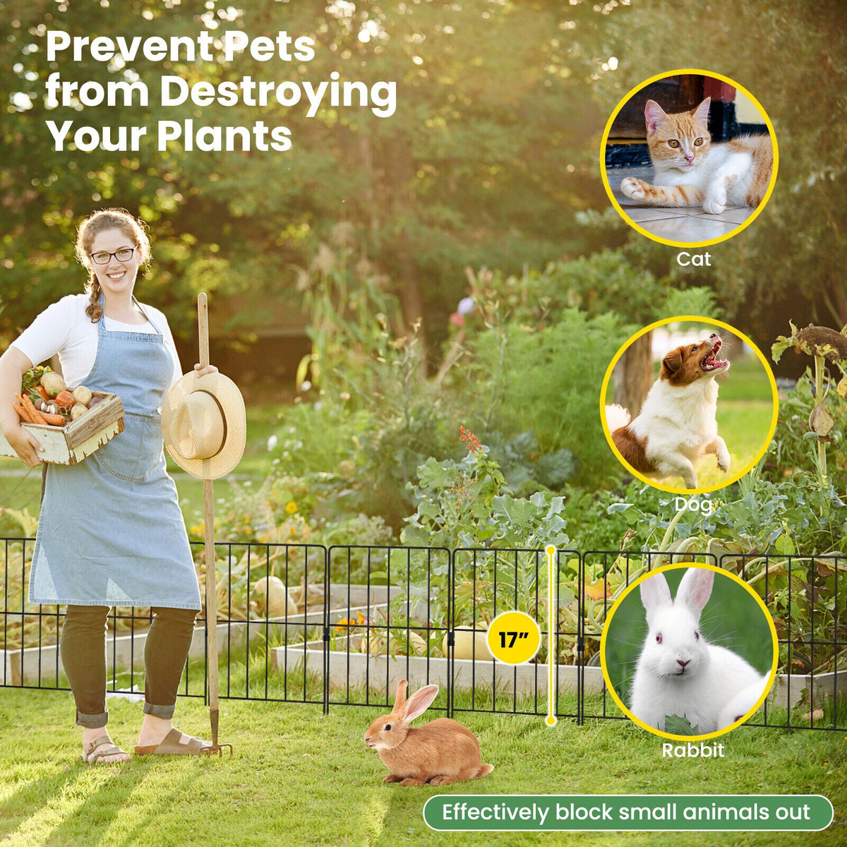 25 Pack Rustproof Decorative Garden Fence Set for Dog Flower bed
