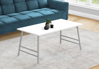 Modern Rectangular Coffee Table with Angled Legs - Light Brown, Gray or White