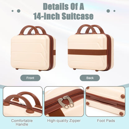 Beige 2-Piece Spinner Luggage Set with Hard Shell - Beige