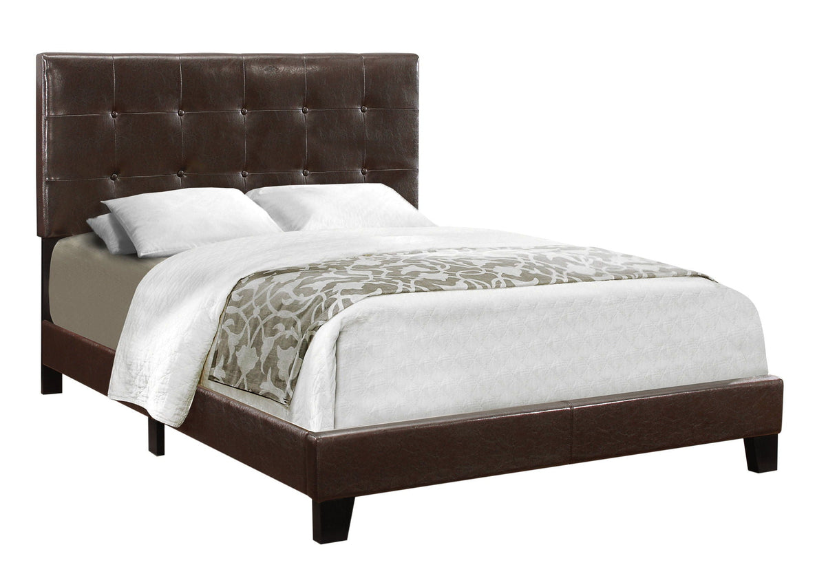 Transitional Upholstered Bed Frame with Tufted Fabric - Multiple Colors