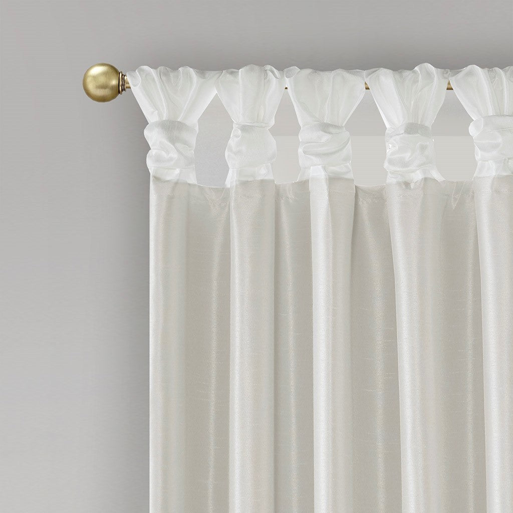 Twist Tab Total Blackout Window Curtain Panel with Thermal Lining - White