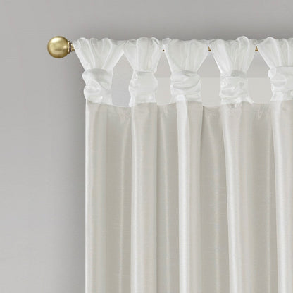 Twist Tab Total Blackout Window Curtain Panel with Thermal Lining - White