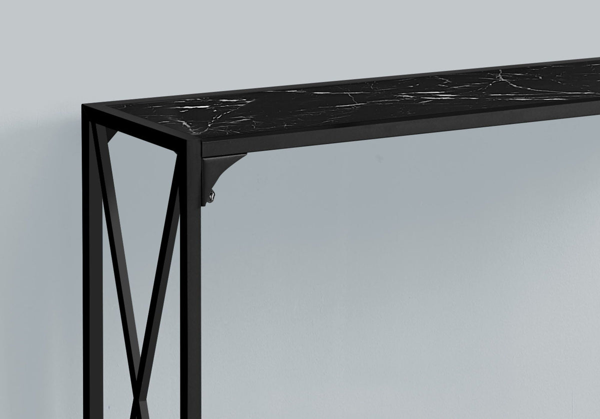 Accent Console Table with Two-Tier Design - Black