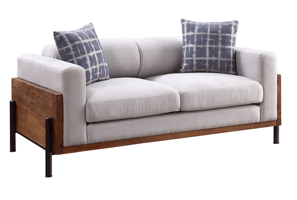 Pelton Loveseat with 2 Toss Pillows - Walnut