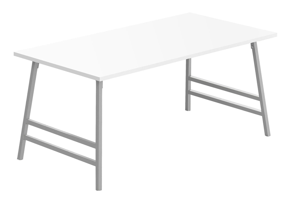 Modern Rectangular Coffee Table with Angled Legs - Light Brown, Gray or White