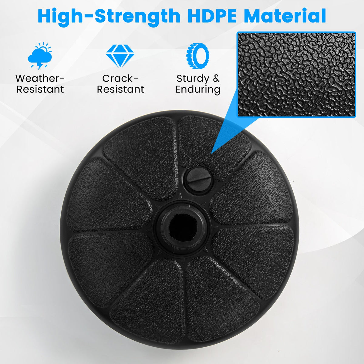 27 lbs Fillable Round Umbrella Base Stand for Yard Garden Poolside
