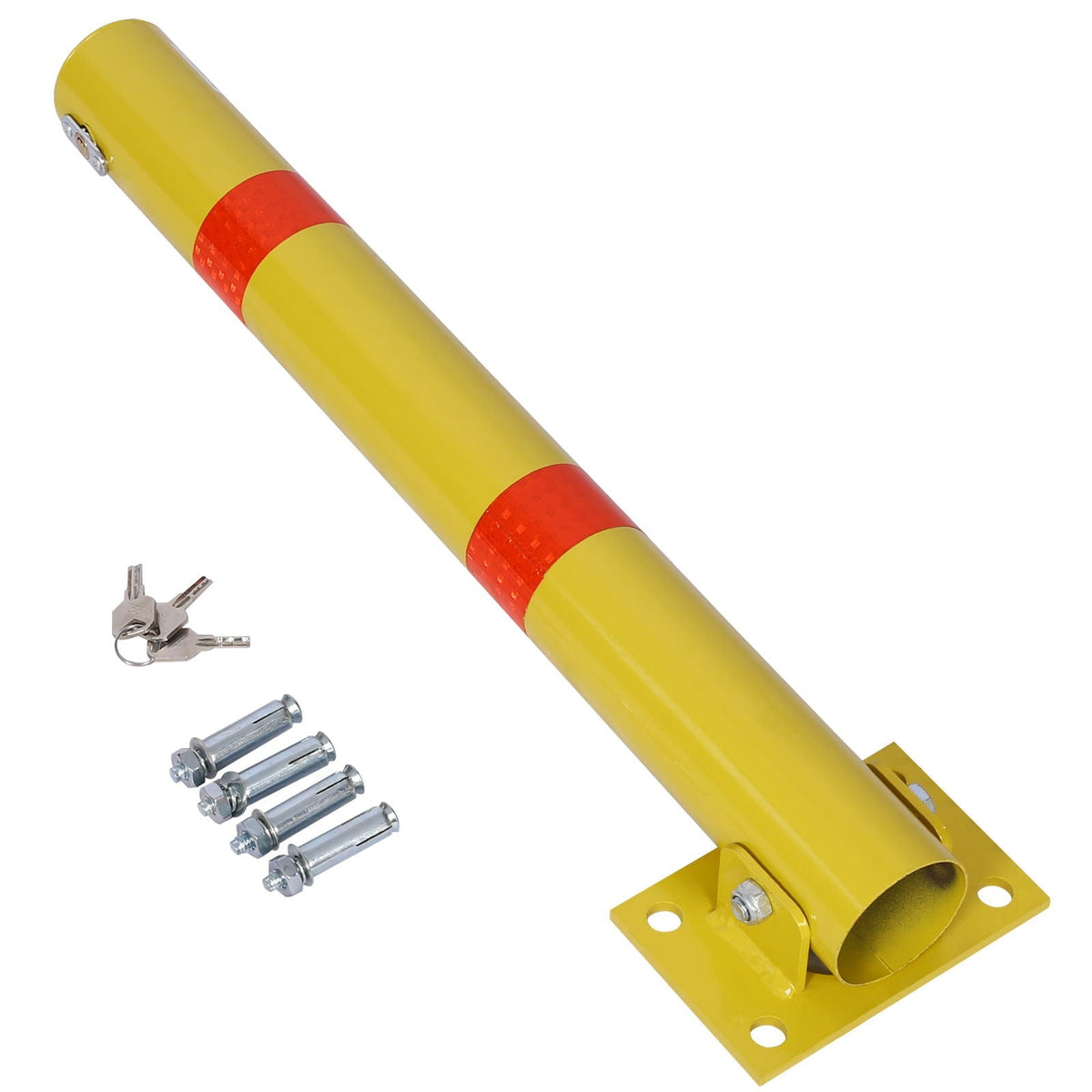 Parking Bollard Pole Barrier with Lock - Dark Gray or Yellow