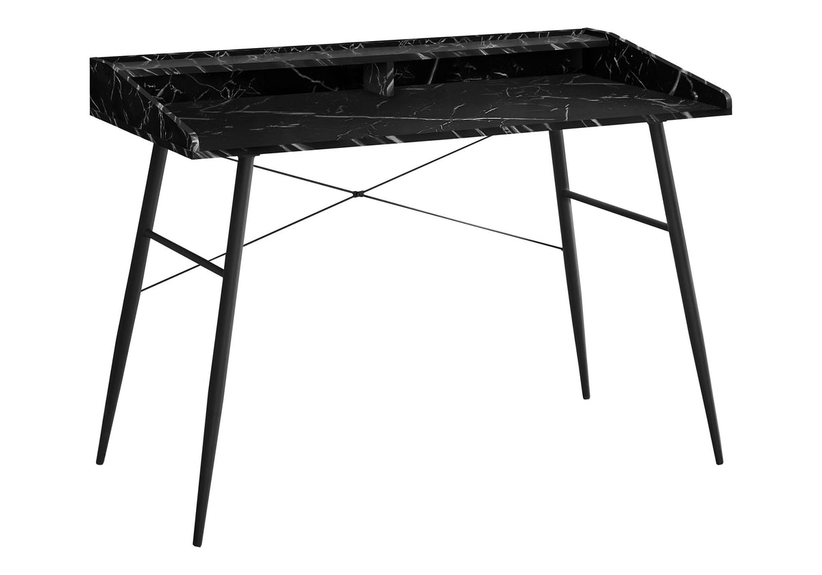 Contemporary Computer Desk with Storage Shelves - White, Black, or Gray