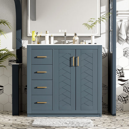 Bathroom Vanity With Sink Combo, Storage Cabinet, Freestanding Set