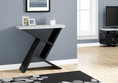 Cement-Look Modern Console Table with Spacious Table Top - Black or White
