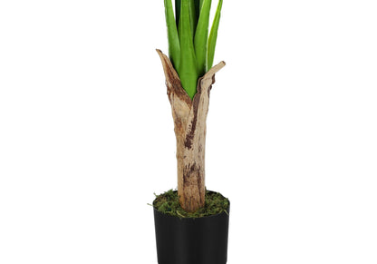 43" Tall Artificial Banana Tree with Real Touch Leaves – Green & Black