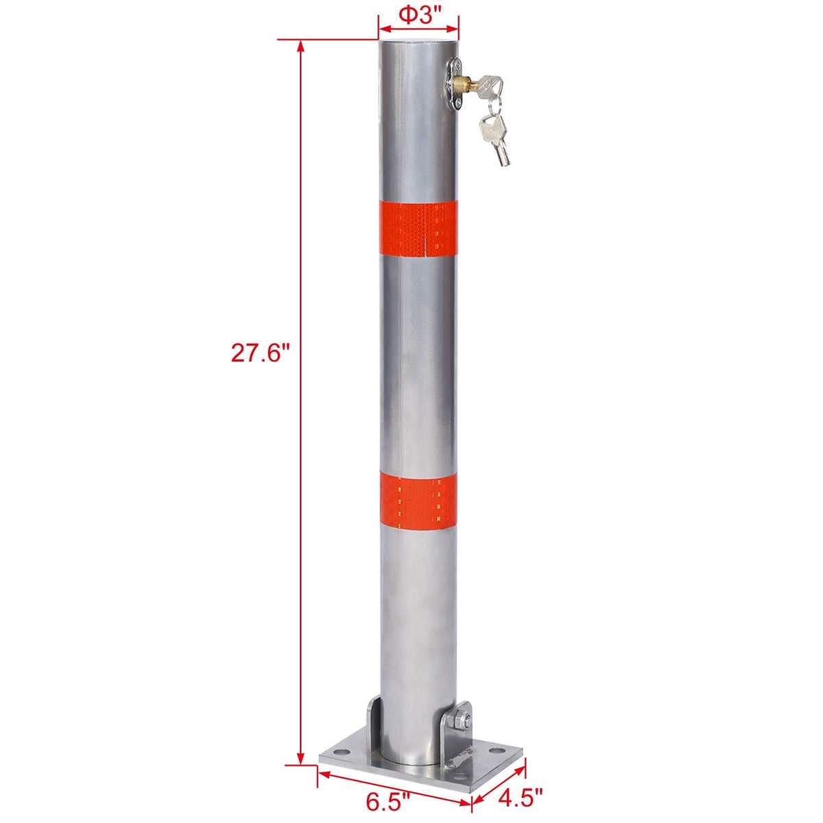 Parking Bollard Pole Barrier with Lock - Dark Gray or Yellow