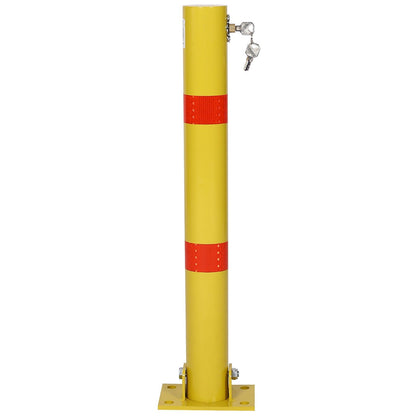 Parking Bollard Pole Barrier with Lock - Dark Gray or Yellow