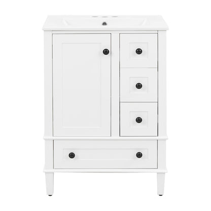 Bathroom Vanity with Integrated Basin and Soft Close Drawers - Multiple Colors