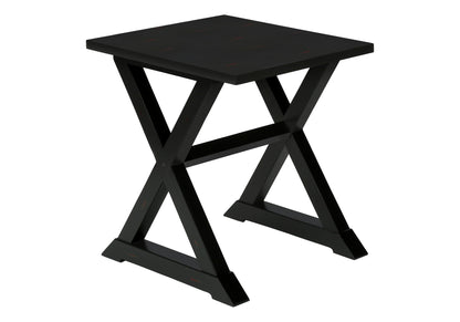 Compact Square Accent End Table with Trestle Base - White, Dark Brown, or Black