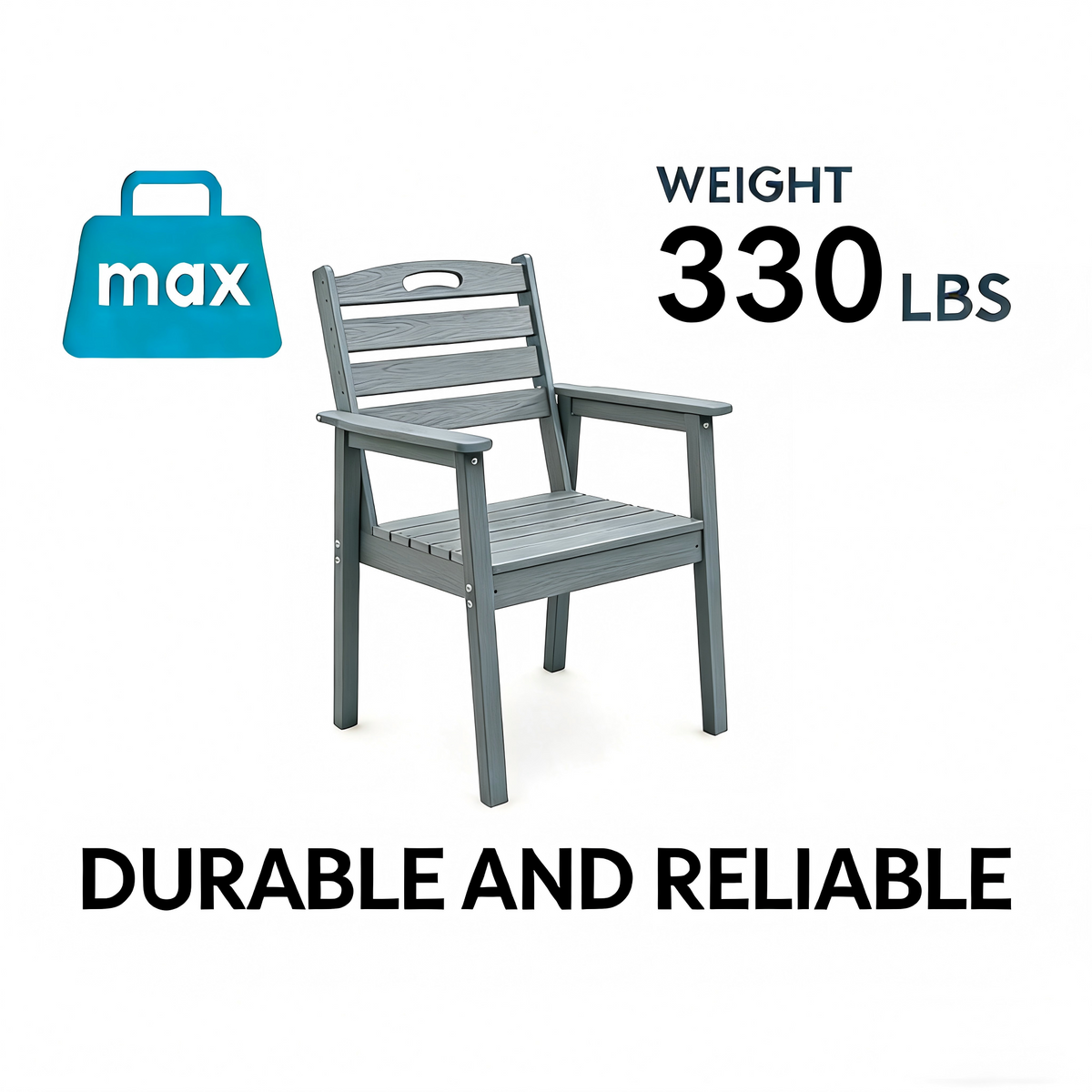 HDPE Outdoor Patio Dining Set with Table and Six Chairs