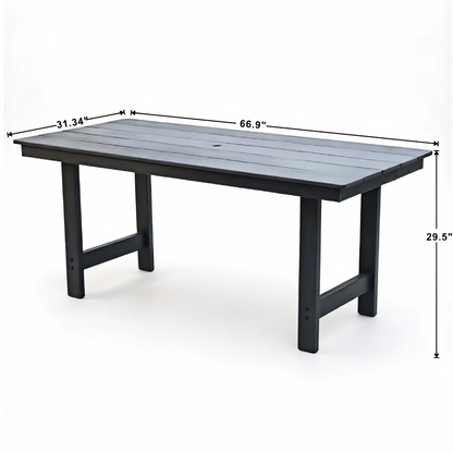 HDPE Outdoor Patio Dining Set with Table and Six Chairs