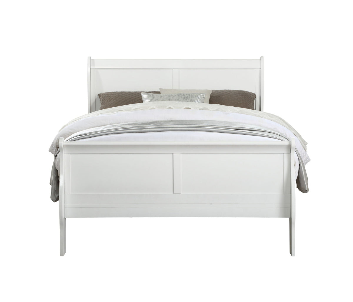 Louis Philippe Sleigh Style Bed with Classic Wood Construction - Multiple Colors