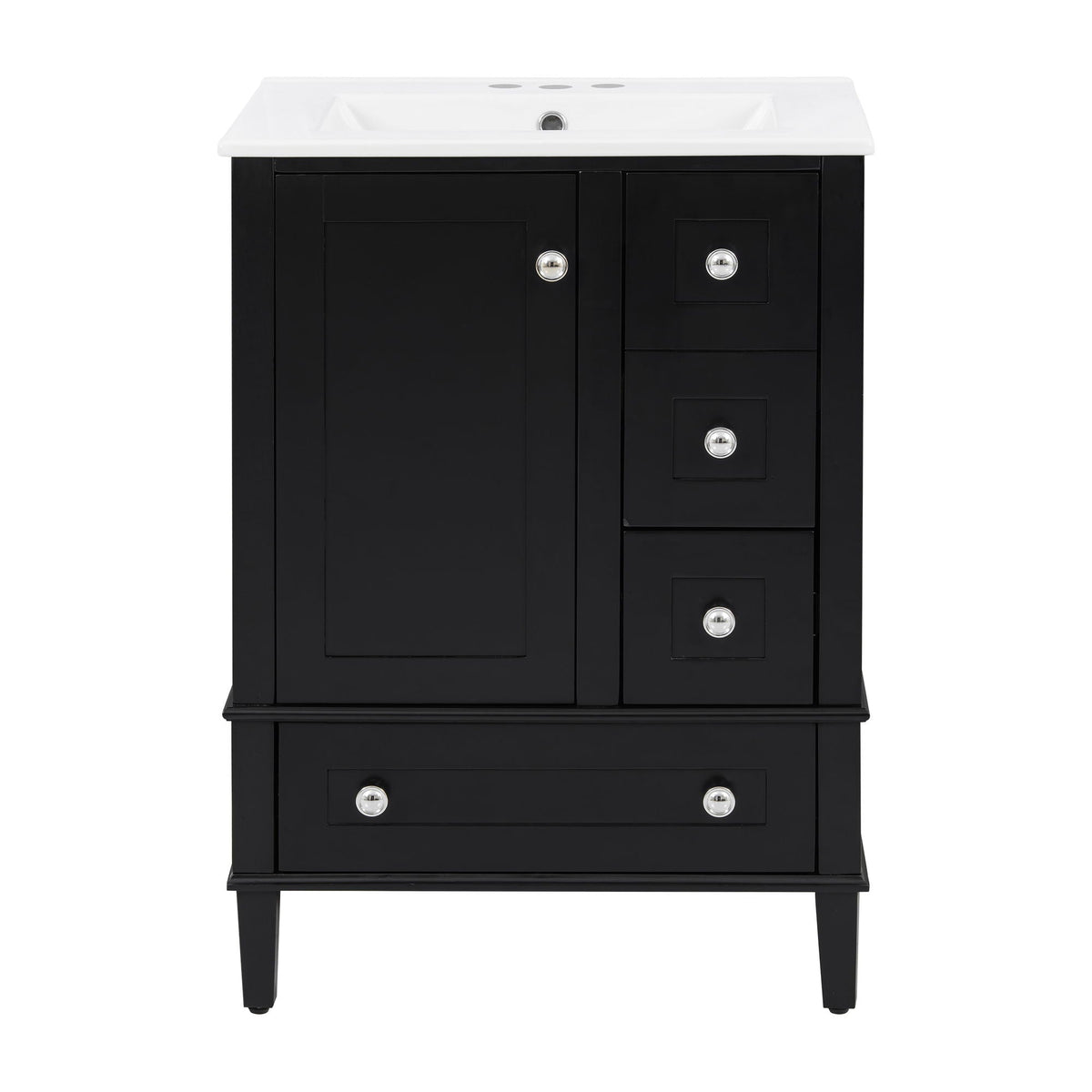 Bathroom Vanity with Integrated Basin and Soft Close Drawers - Multiple Colors