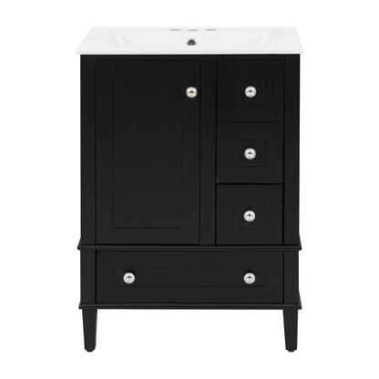 Bathroom Vanity with Integrated Basin and Soft Close Drawers - Multiple Colors
