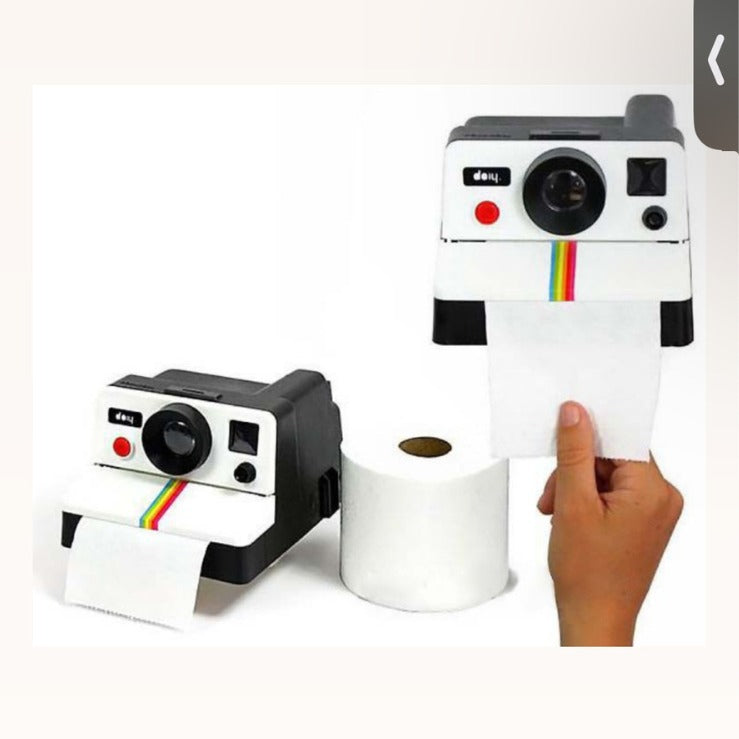 Vintage cute camera tissue holder toilet paper roll box