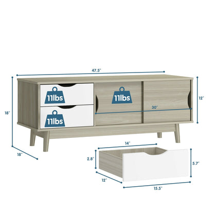 TV Stand for TV up to 60 Inch Media Console Table Storage with Doors