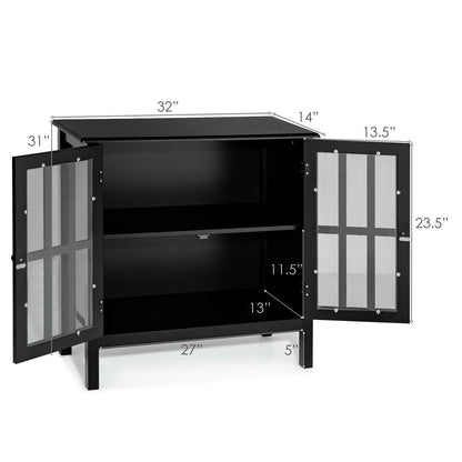 Glass Door Sideboard Console Storage Buffet Cabinet