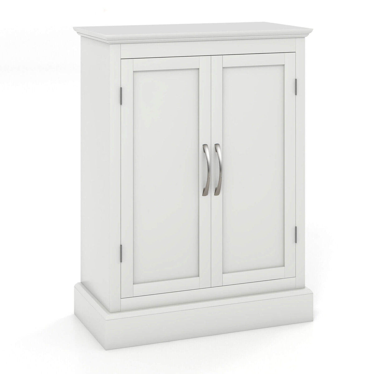 2-Door Freestanding Bathroom Cabinet with Adjustable Shelves-White