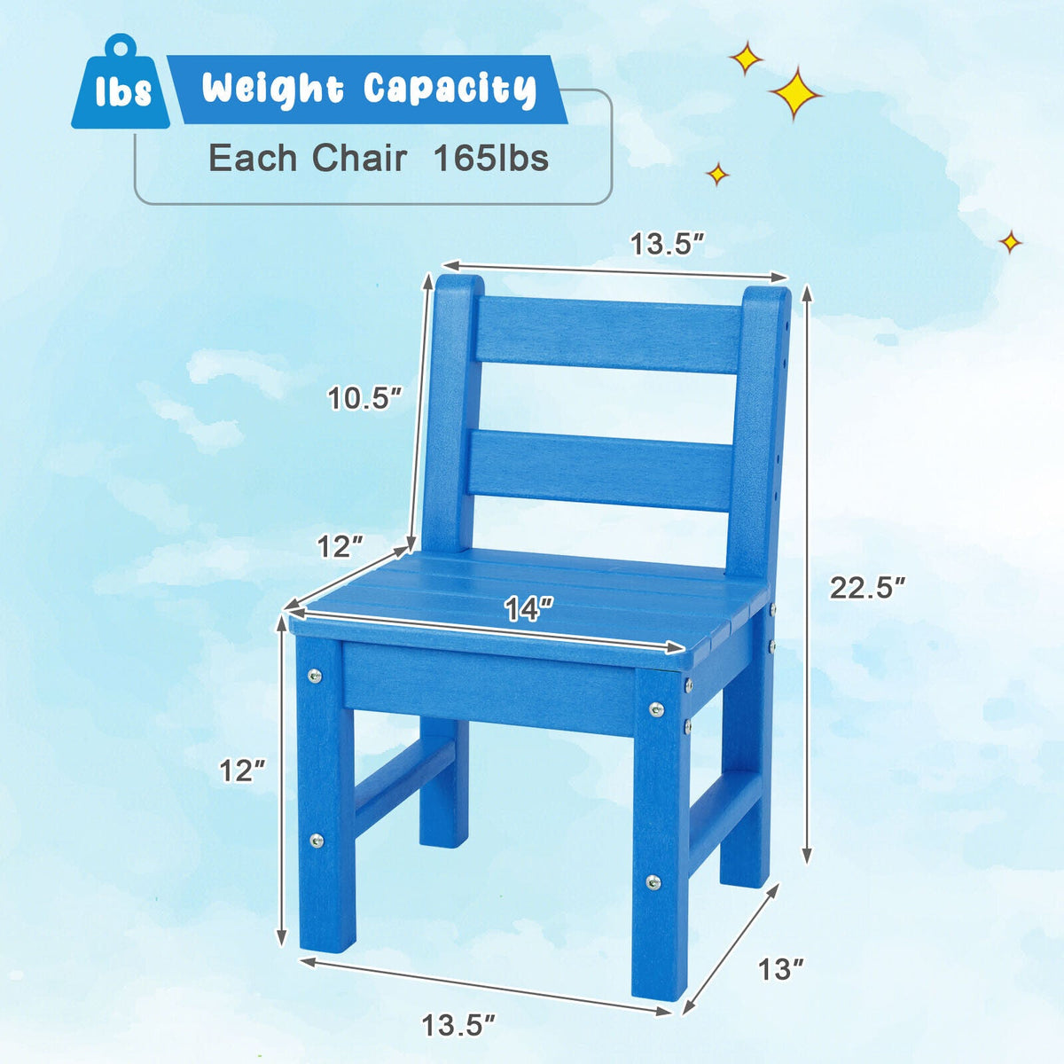 2 Pieces Kids Learning Chair set with Backrest