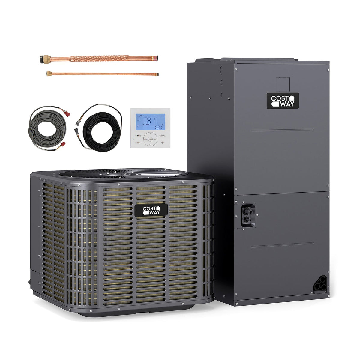 2 Ton 18 SEER2 Central Air Conditioner Heat Pump System with Multi-Position Air Handler Unit