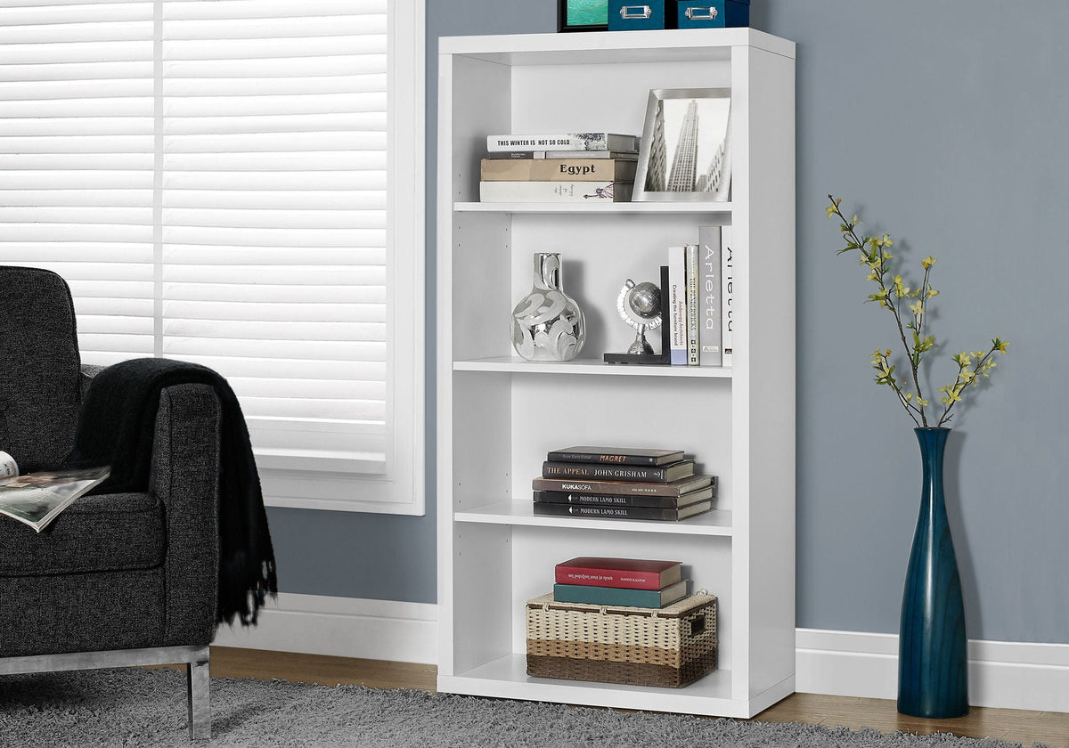 5 Tier Modern Bookcase with Adjustable Shelves - Multiple Colors