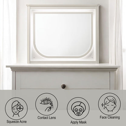 Laveda Mirror With LED with Integrated Lighting - White