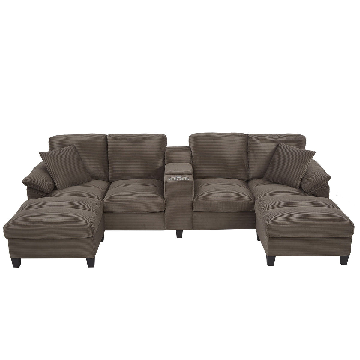 Modern U-Shaped Sectional Sofa with Storage Ottomans - Choice of Color