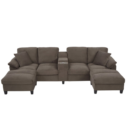 Modern U-Shaped Sectional Sofa with Storage Ottomans - Choice of Color