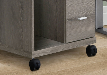Office File Cabinet Rolling Printer Cart with Locking Casters - Dark Gray