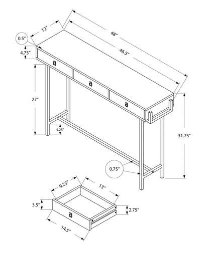 Accent Console Table with Storage Drawers - Dark Gray or White