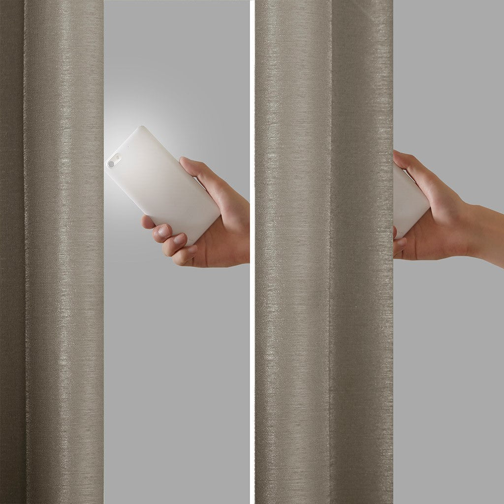 Twist Tab Total Blackout Window Curtain Panel with Thermal Insulation - Pewter